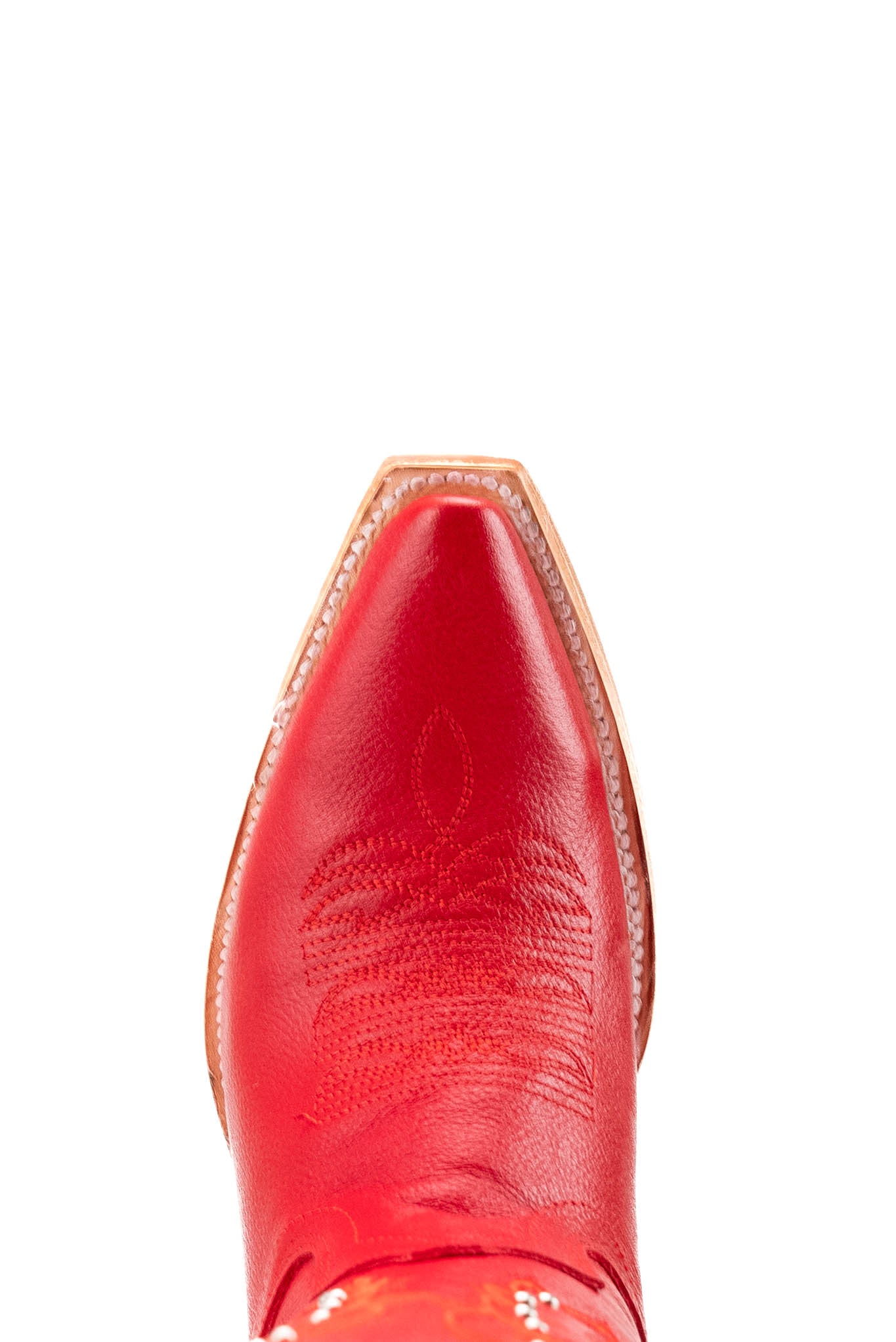Alexa Red Bottom Snip Toe Midi Wide Calf Cowgirl Boot