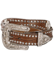 Blazin Roxx Scalloped Rhinestone Cross Crocodile Print Belt