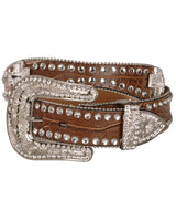 Blazin Roxx Scalloped Rhinestone Cross Crocodile Print Belt