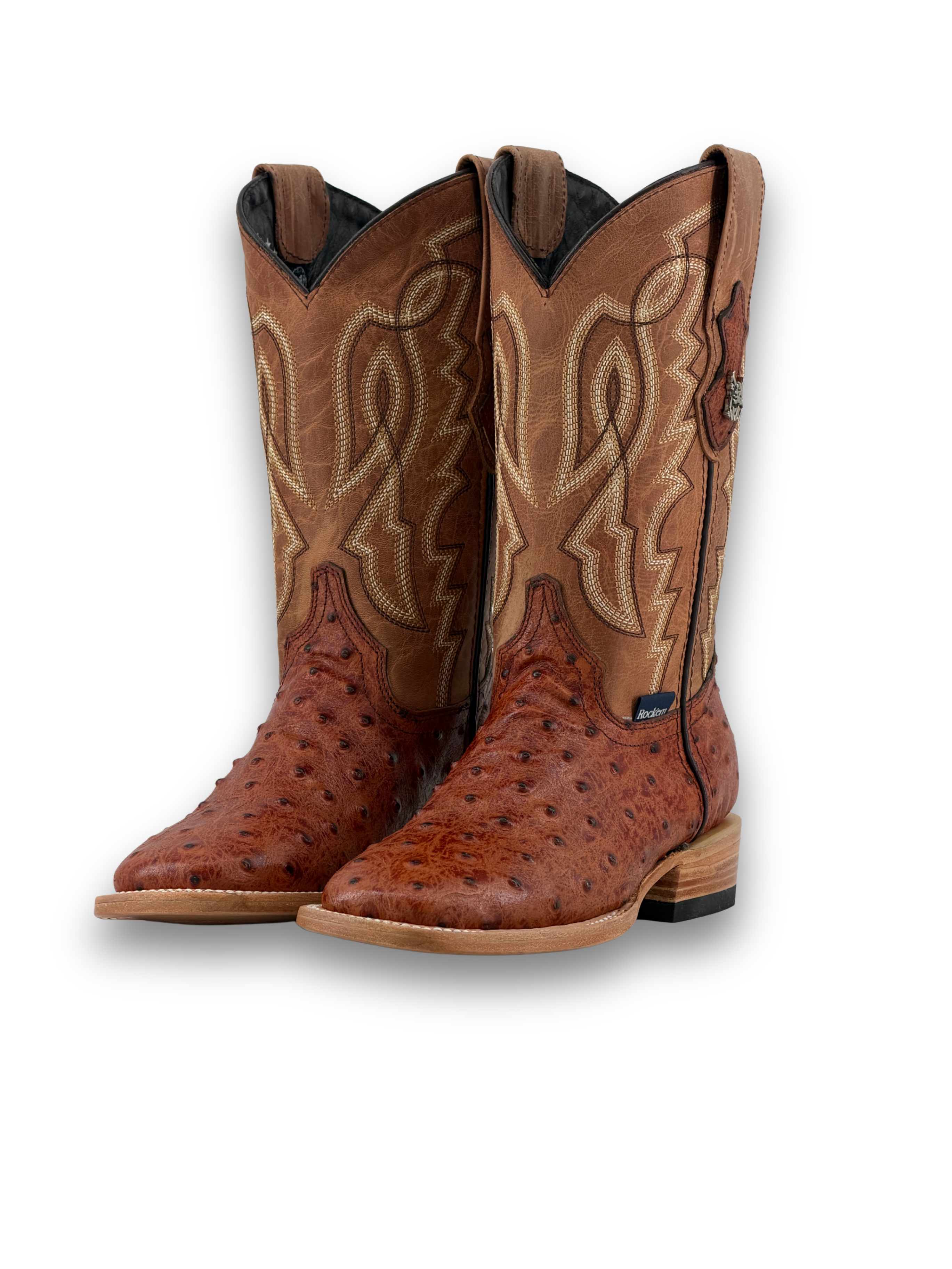 Renegate Ostrich Square Toe Youth Cowboy Boot