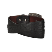 Cuadra BC306 MN Black Ostrich/Cowhide Exotic Belt