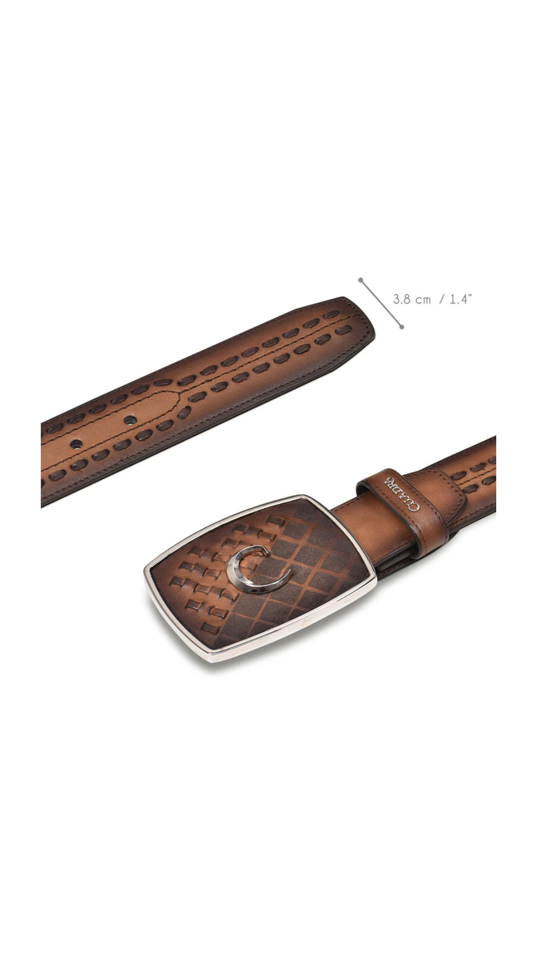 Cuadra BC243 Hand-painted engraved honey western leather belt