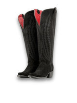 Gia Suede Tall Wide Calf Snip Toe Cowgirl Boot