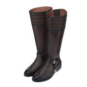 Women Franco Cuadra FC868 Riding style engraved brown calf boot