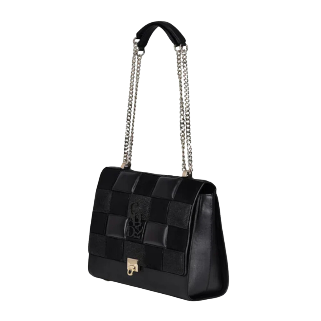 Women Cuadra Bag DU442 LD Black Stingray Patchwork Bag