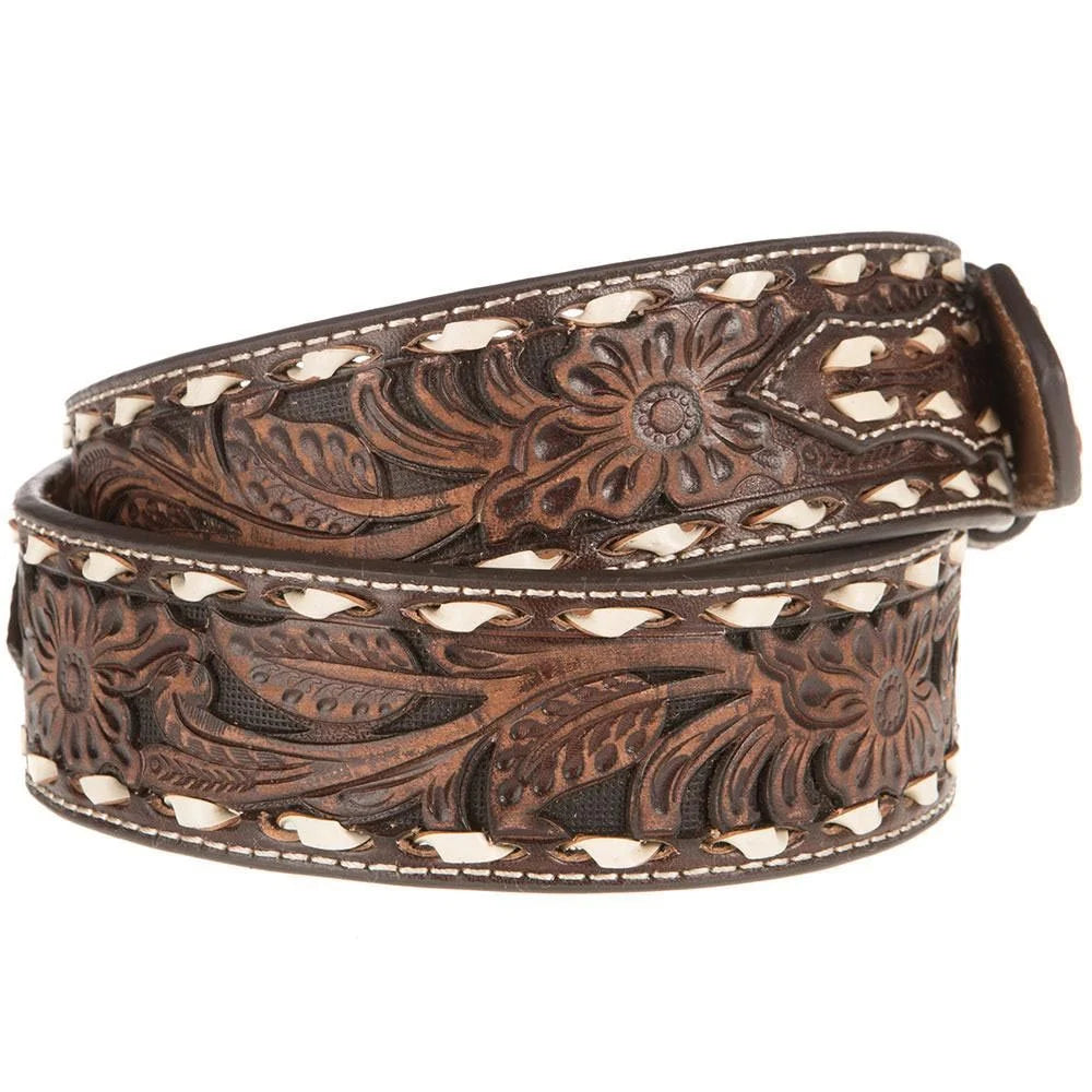 Western Ariat Floral Tooled Laced Belt