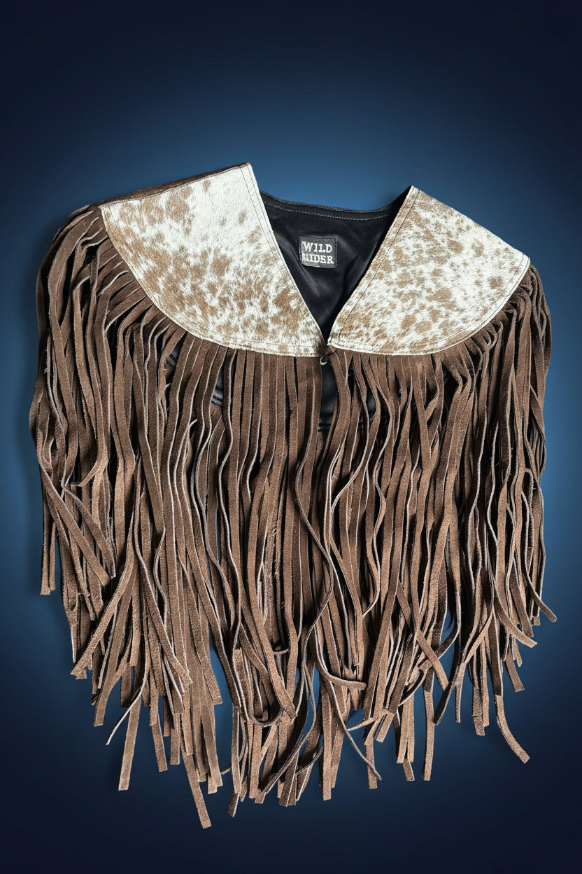 Cowhide Round Fringe Vest