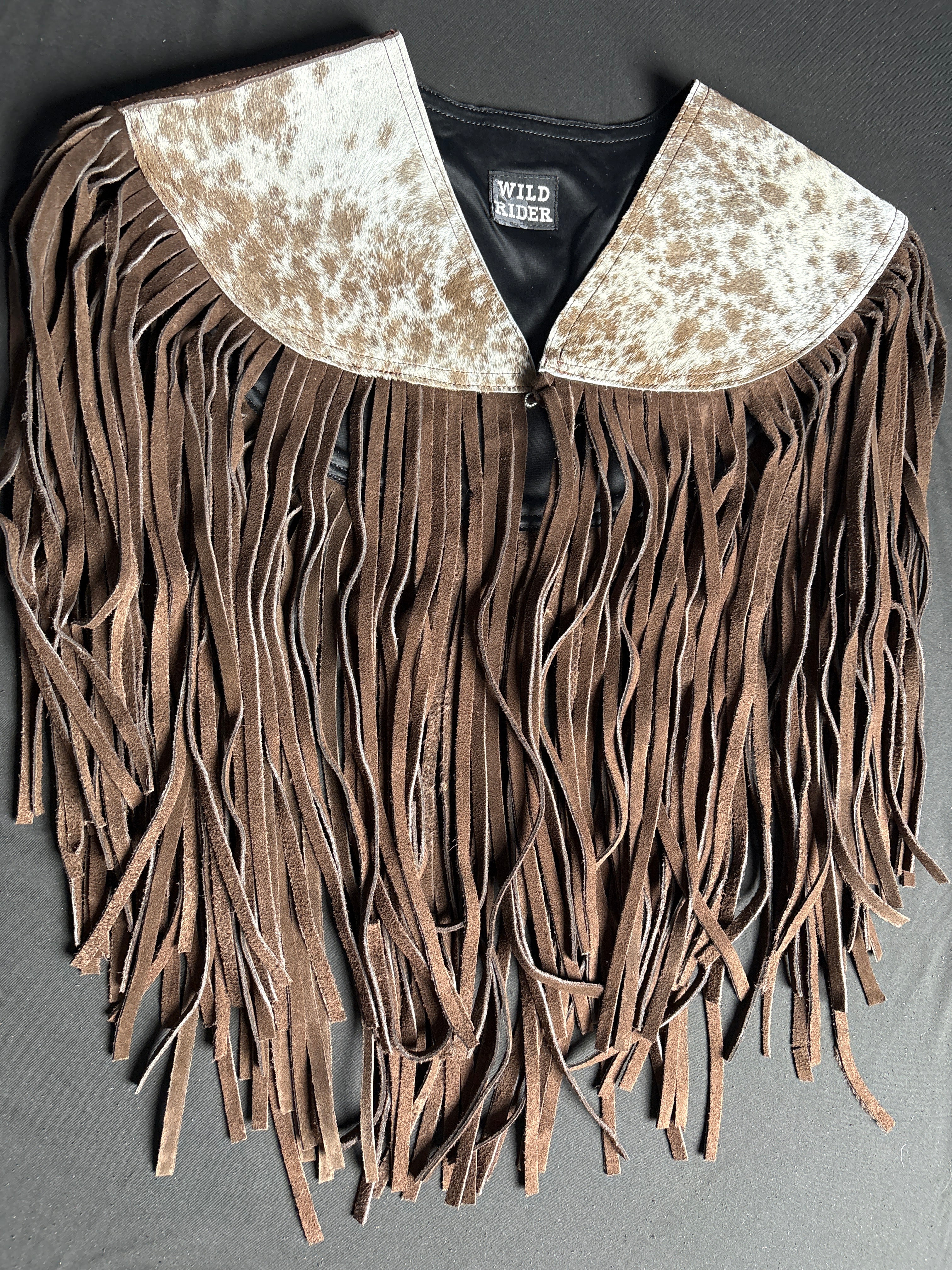 Cowhide Round Fringe Vest