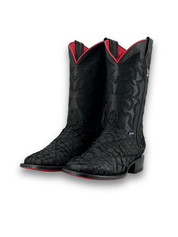 Lucas Exotic Pirarucu Red Bottom Patchwork Cowboy Boot