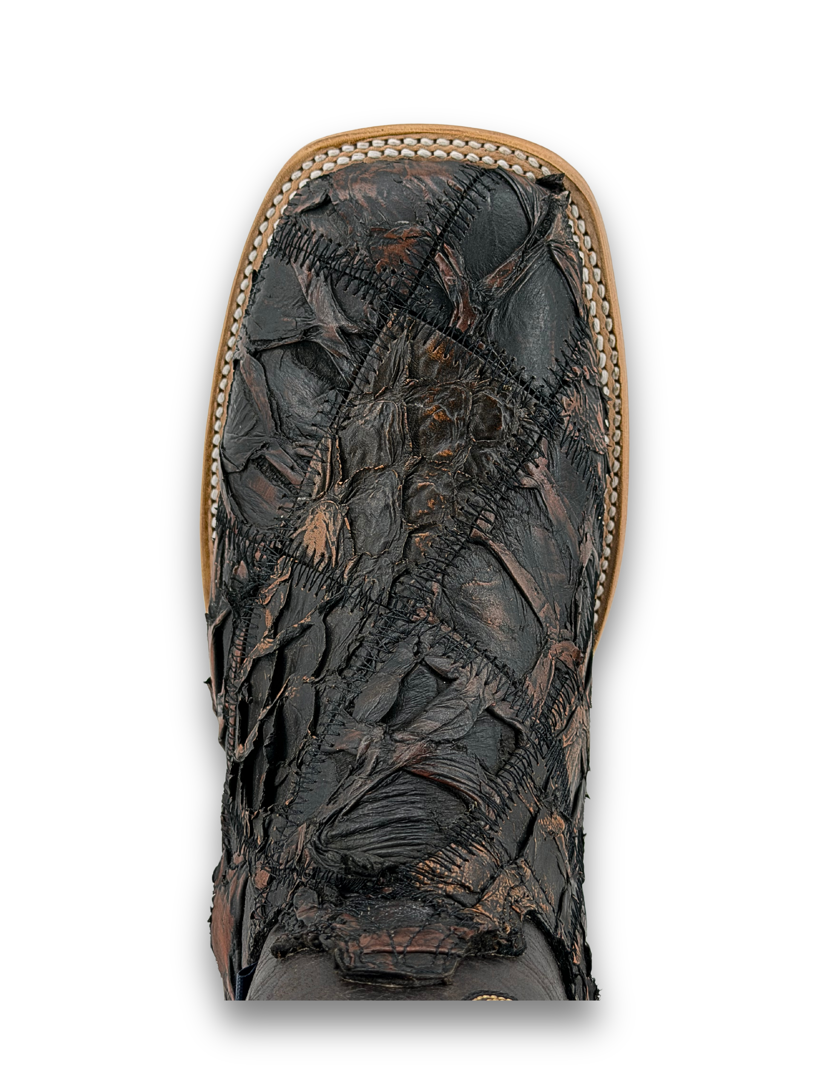 Lucas Exotic Pirarucu Patchwork Square Toe Cowboy Boot