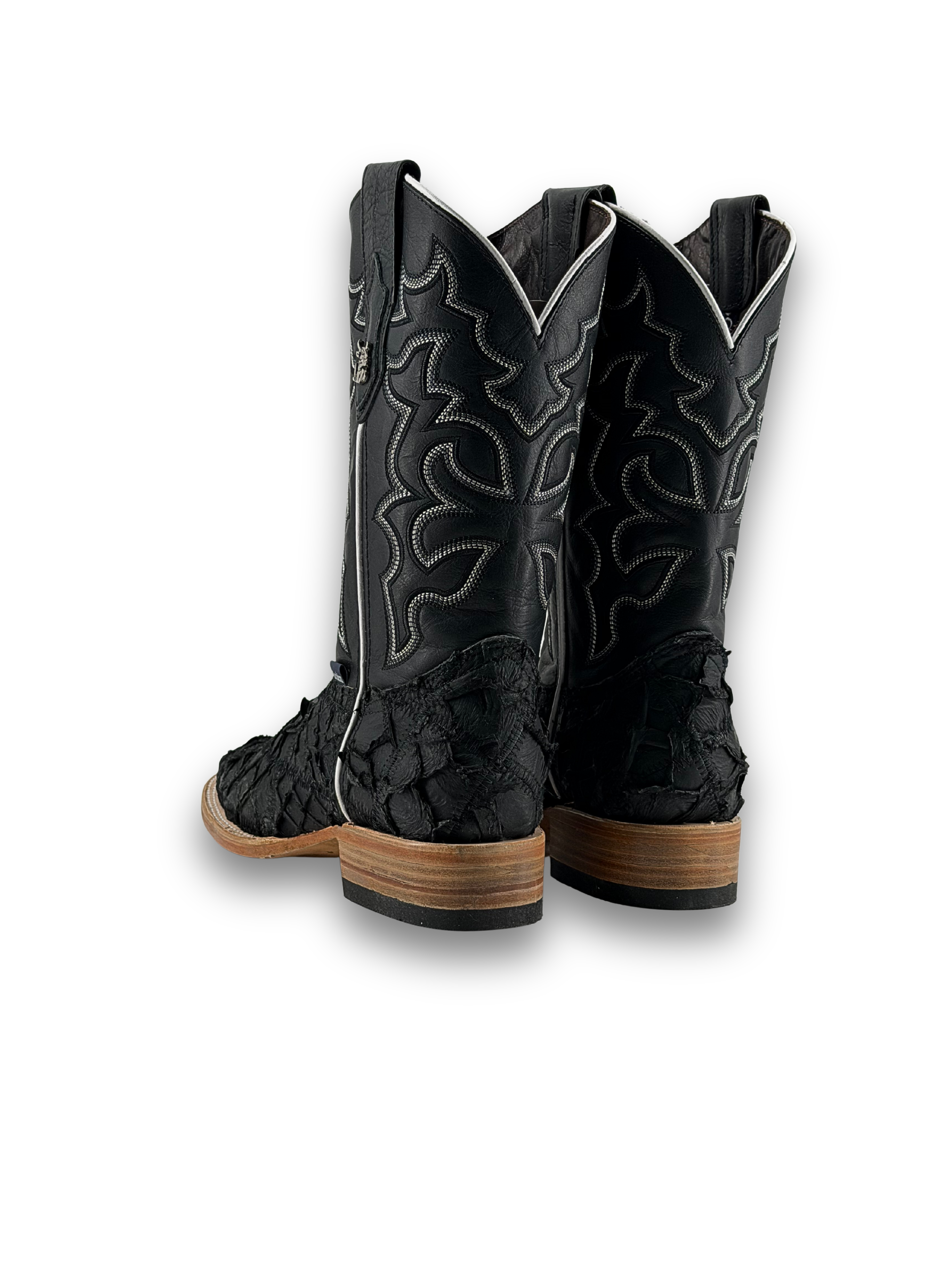 Lucas Exotic Pirarucu Patchwork Square Toe Cowboy Boot