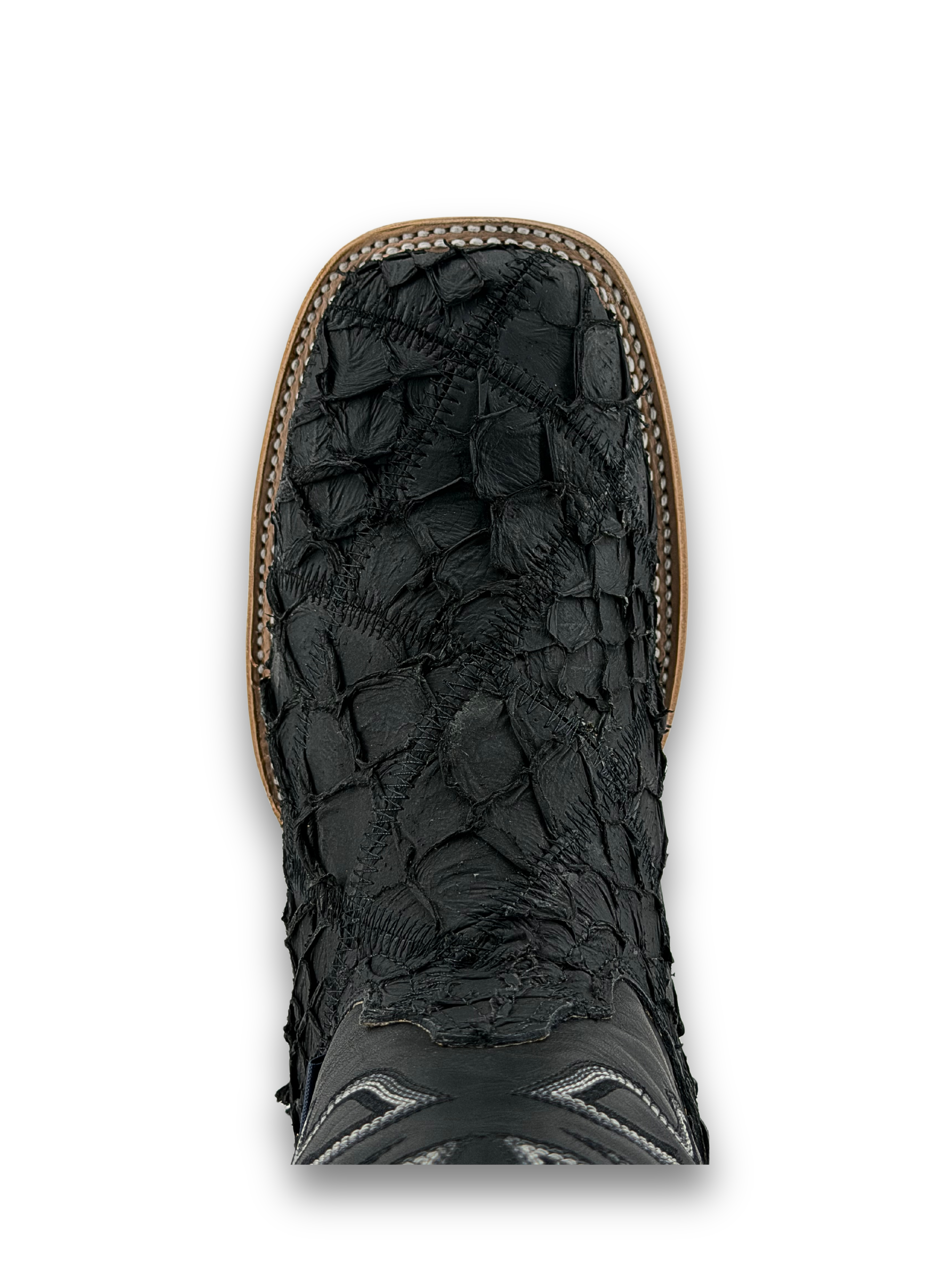 Lucas Exotic Pirarucu Patchwork Square Toe Cowboy Boot