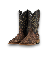 Lucas Exotic Pirarucu Patchwork Square Toe Cowboy Boot