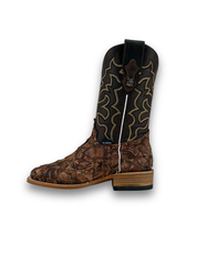 Lucas Exotic Pirarucu Patchwork Square Toe Cowboy Boot