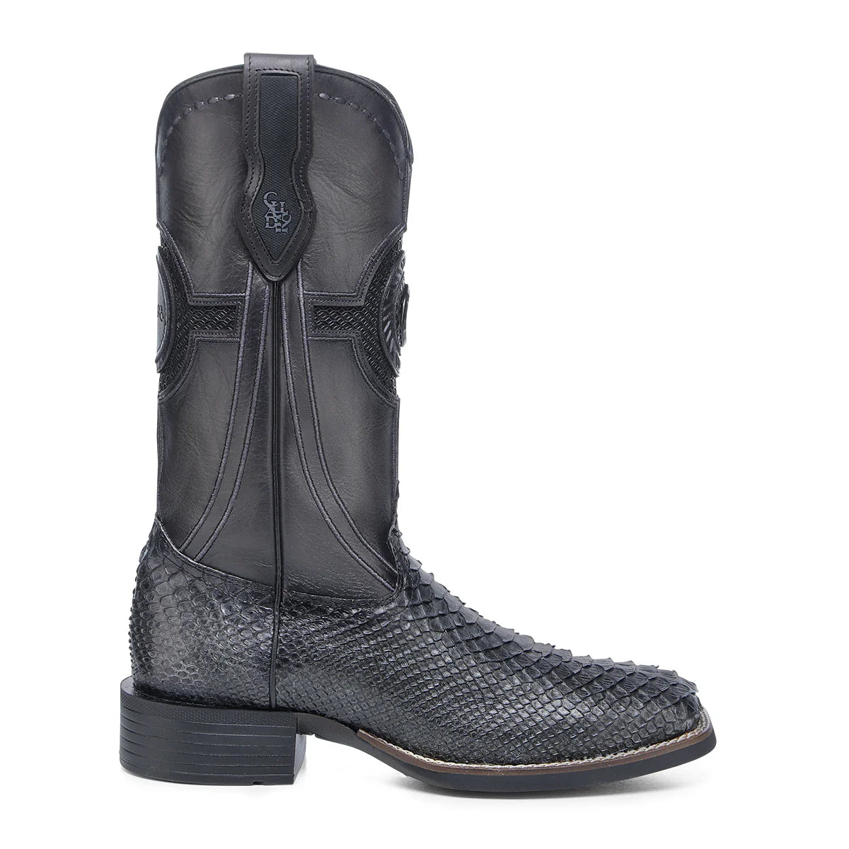 Cuadra CU977 MN Python Embroidery & Laser & Woven Square Toe Cowboy Boot