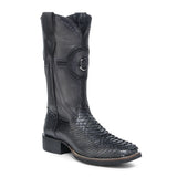 Cuadra CU977 MN Python Embroidery & Laser & Woven Square Toe Cowboy Boot