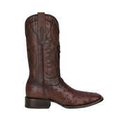 Cuadra CU677 MN Flame Brown Ostrich Laser & Embroidery Square Toe