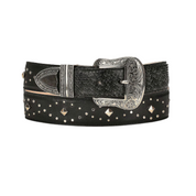 Cuadra BC269 LD Cosmo Black Python M Stitching Belt