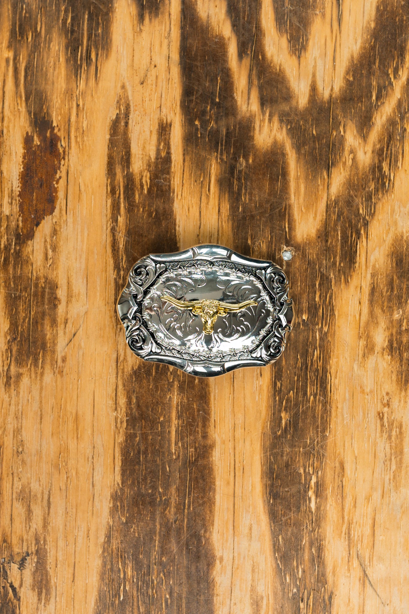 Silver Cowboy Belt Buckle