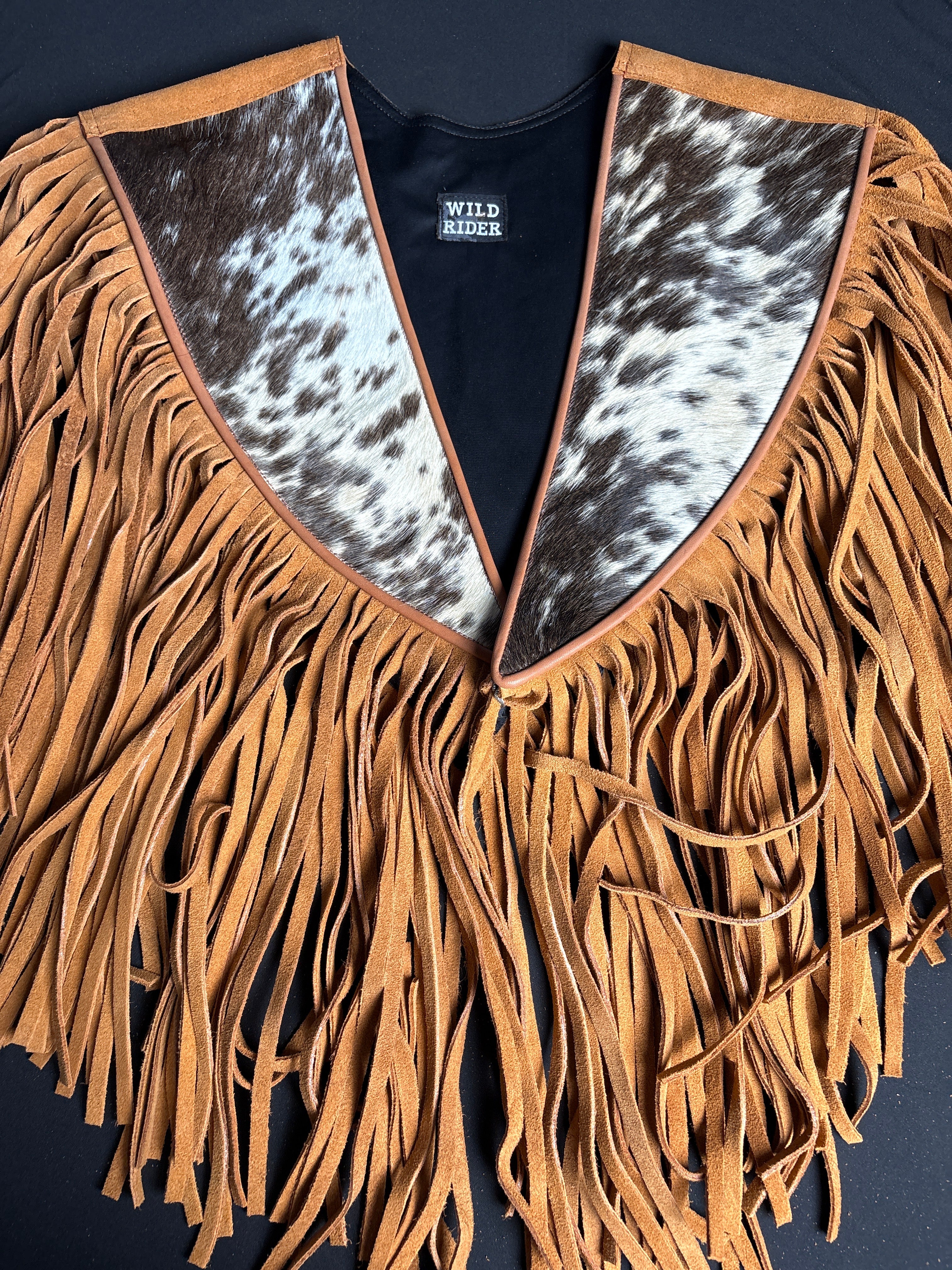 Cowhide Diamond Fringe Vest