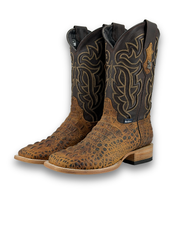 Bruce Matte Caiman Hornback Square Toe Cowboy Boot