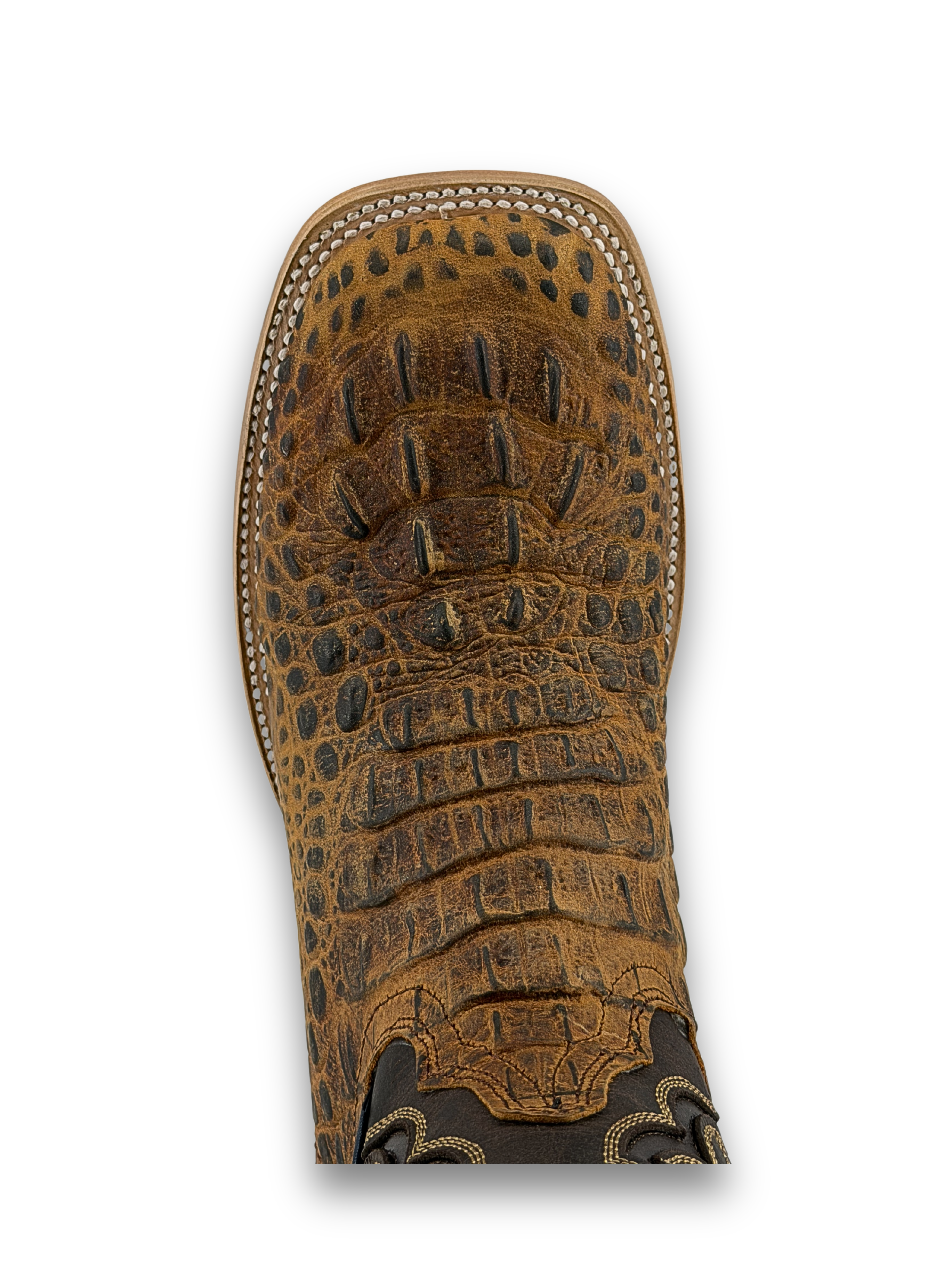 Bruce Matte Caiman Hornback Square Toe Cowboy Boot