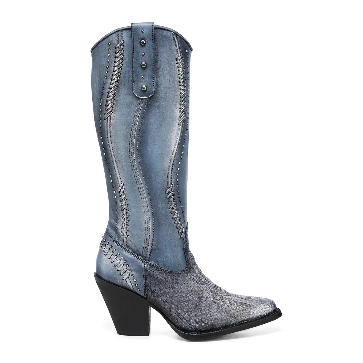 Cuadra CC259 LD Python M Belly Zipper & Woven & Studs Snip toe