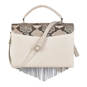 Cuadra DU568 LD Plunge Natural Python Studs & Fringe Bag