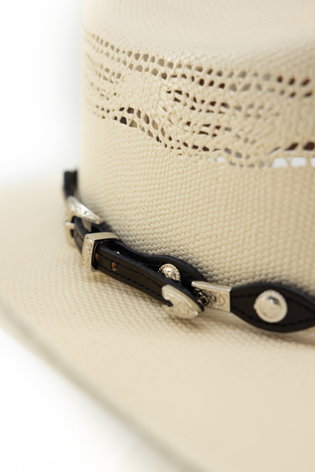 Western Silver Concho Hat Band