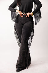 Rhea Side-Fringe Flare Pants