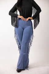 Rhea Side-Fringe Flare Pants