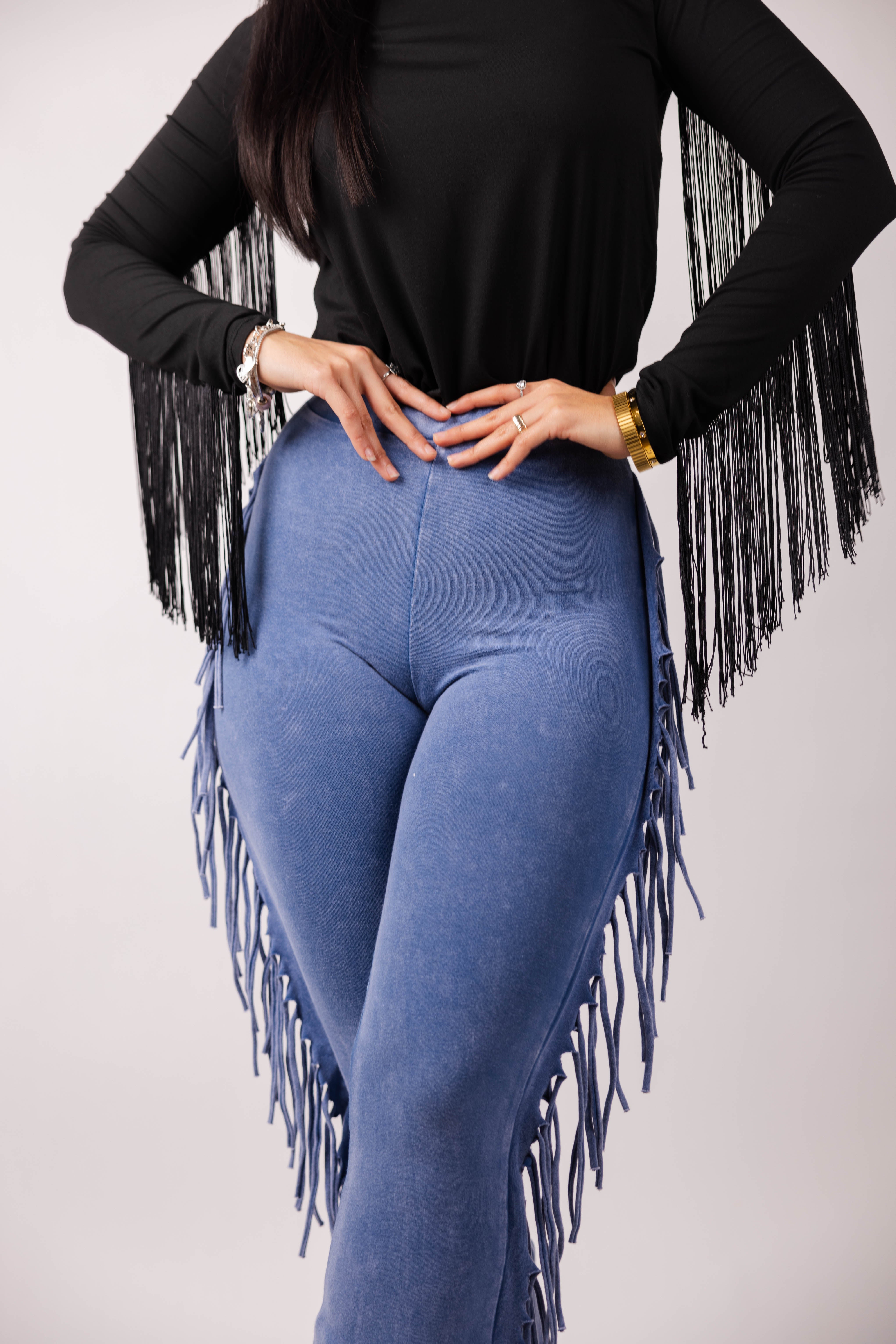Rhea Side-Fringe Flare Pants – Rock'em