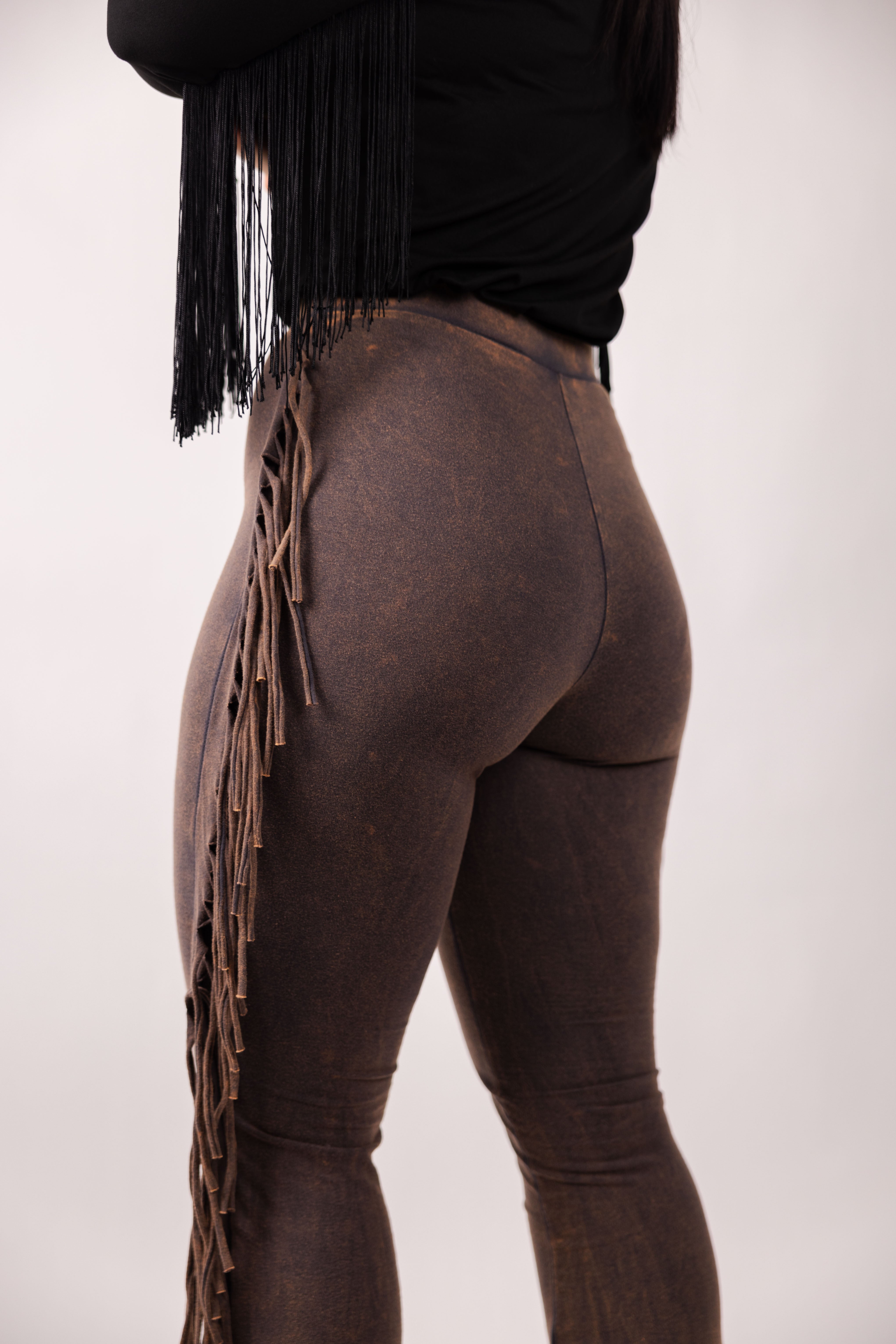 パンツ Andequal wide fringe denim pants BROWN Suede Fringe Keo Pant – Cinq à Sept