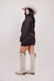 Turtleneck Sweater and Mini Skirt Set