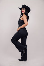 Black Denim Jumpsuit