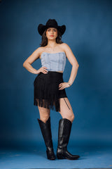 Festival Denim Stretchy Corset Top