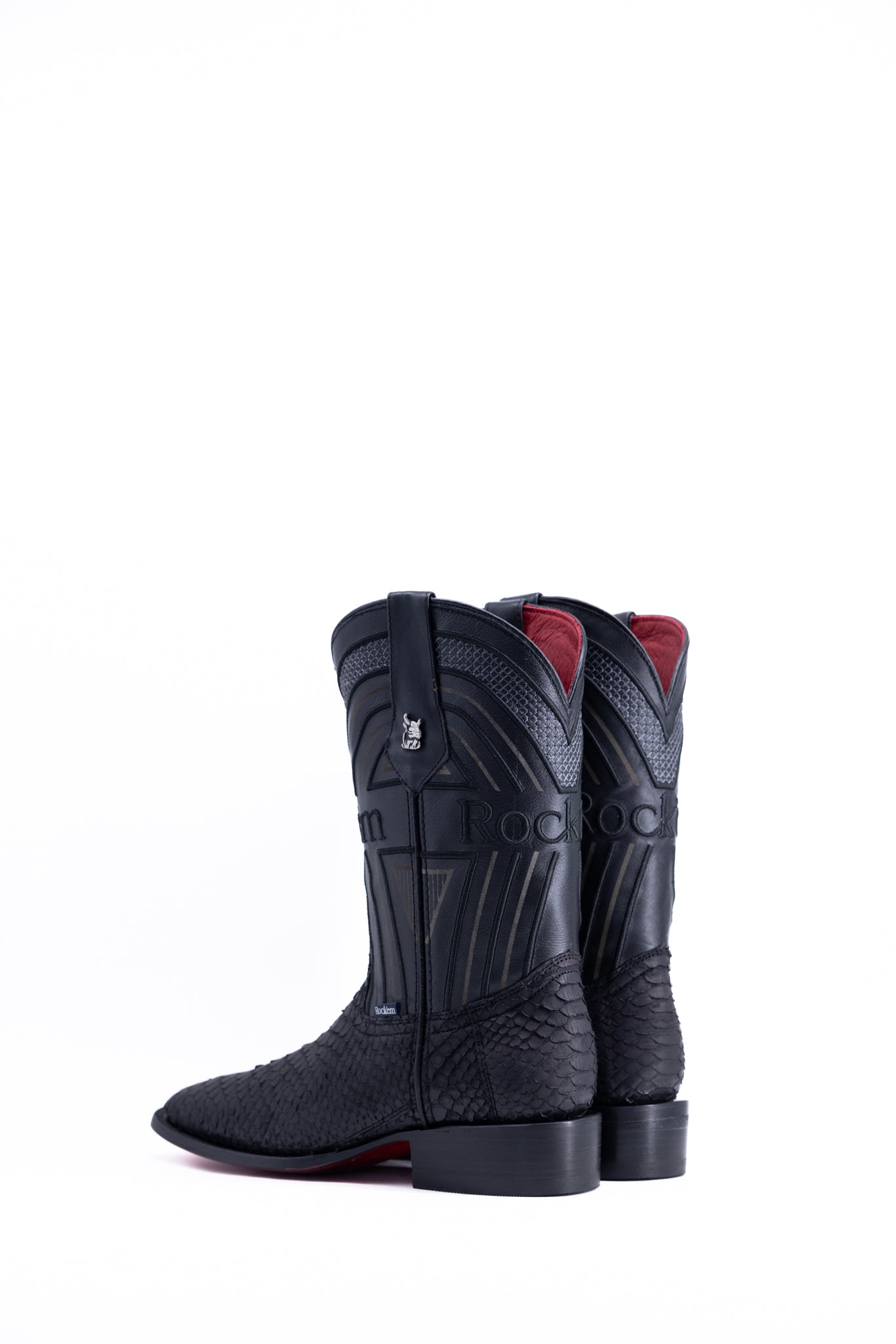 Exotic Python Red Bottom Square Toe Cowboy Boot