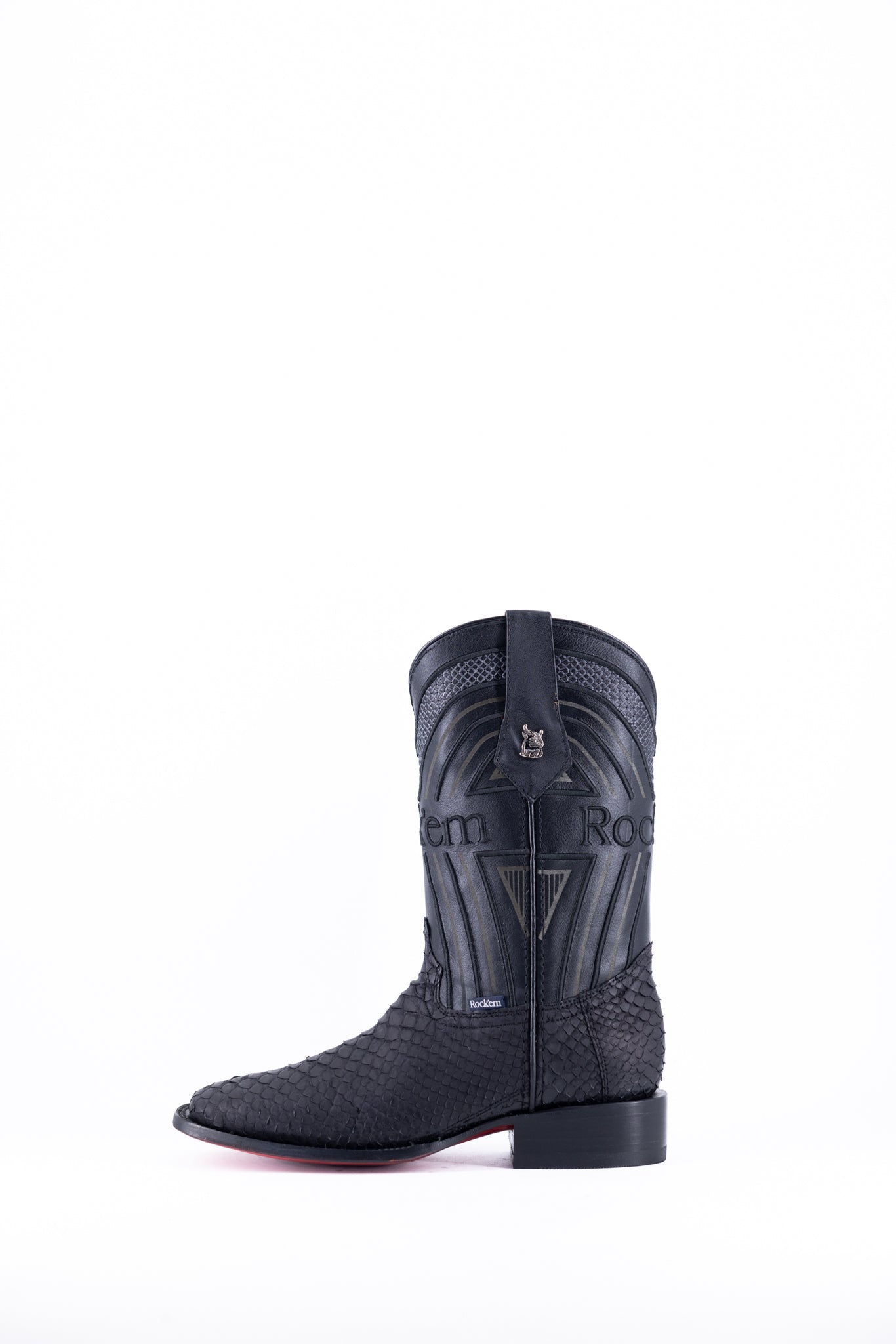 Exotic Python Red Bottom Square Toe Cowboy Boot