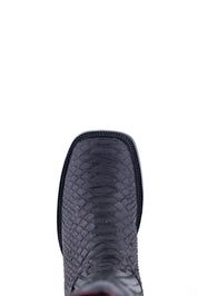 Exotic Python Red Bottom Square Toe Cowboy Boot