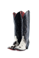 Larissa Tall Red Bottom Cowhide Snip Toe Cowgirl Boot Size 10 Box LW1