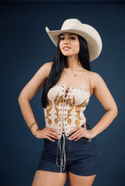 Cleo Embroidered Western Corset Top