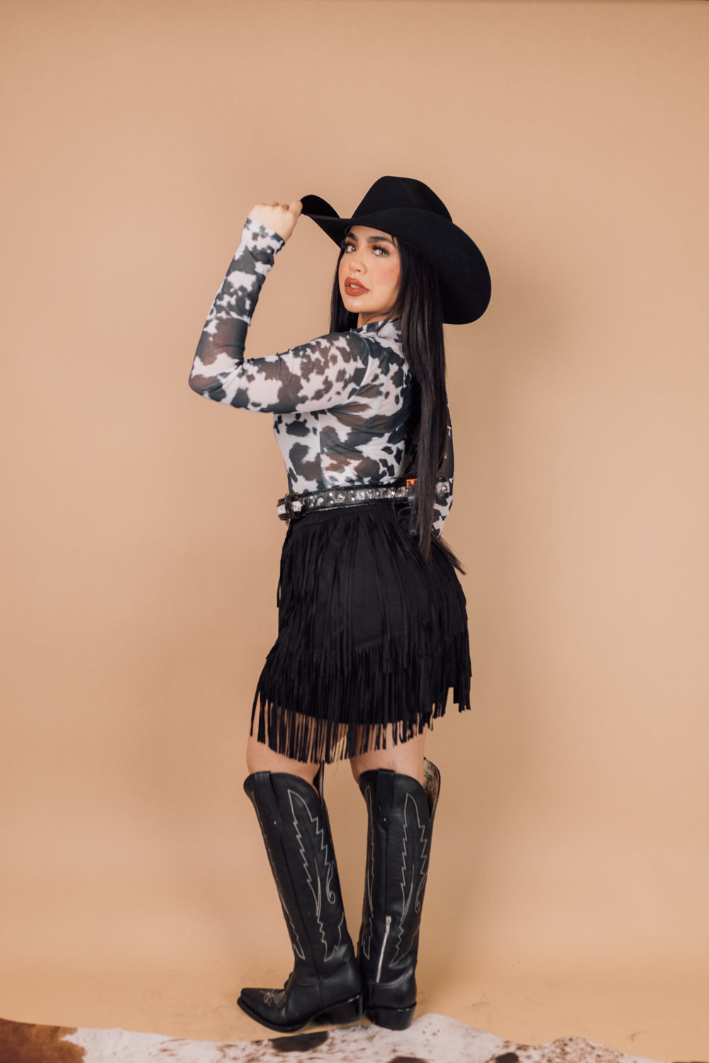 Black fringe 2025 skirt cowgirl