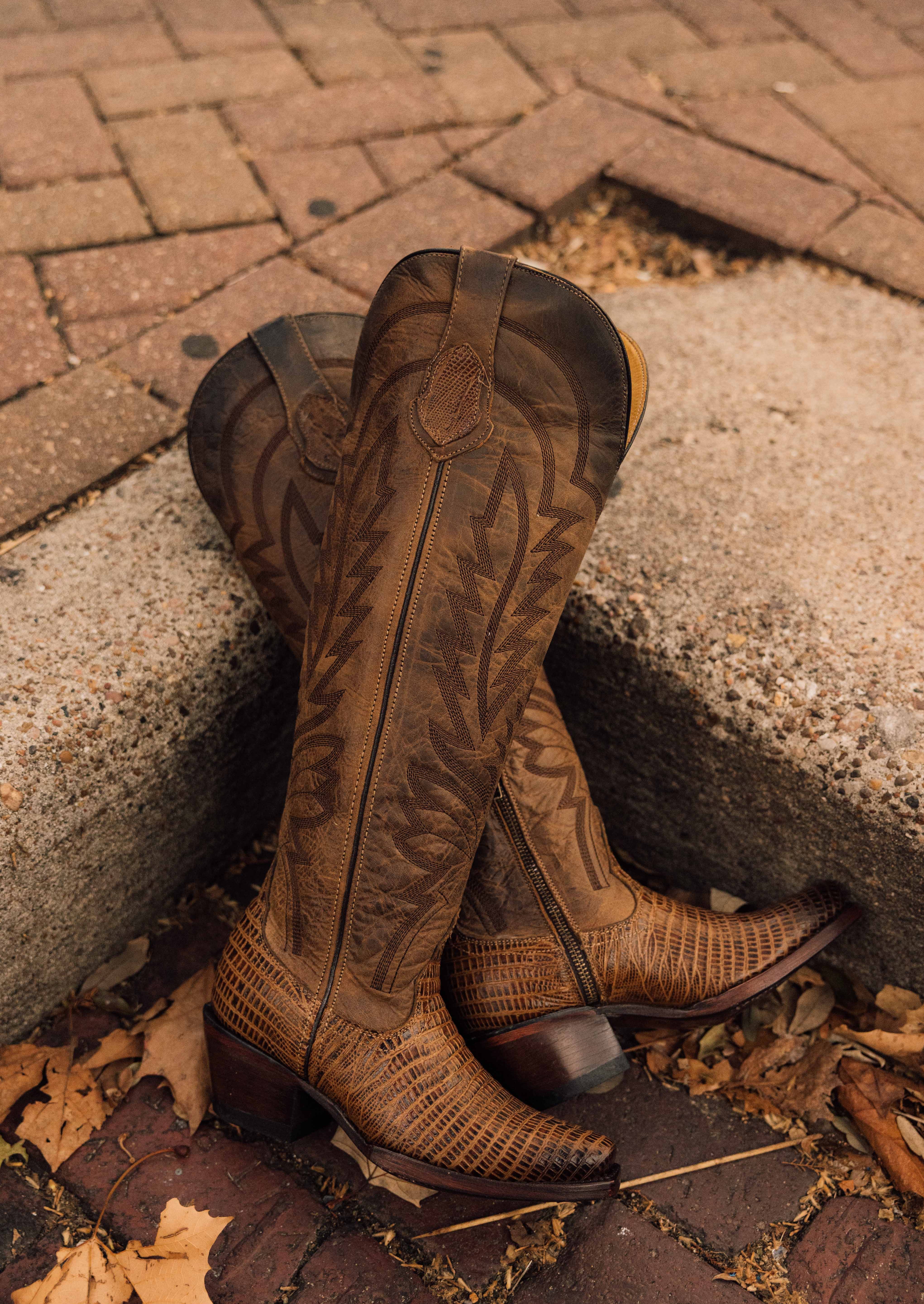 Arabella Lizard Tall Snip Toe Cowgirl Boot