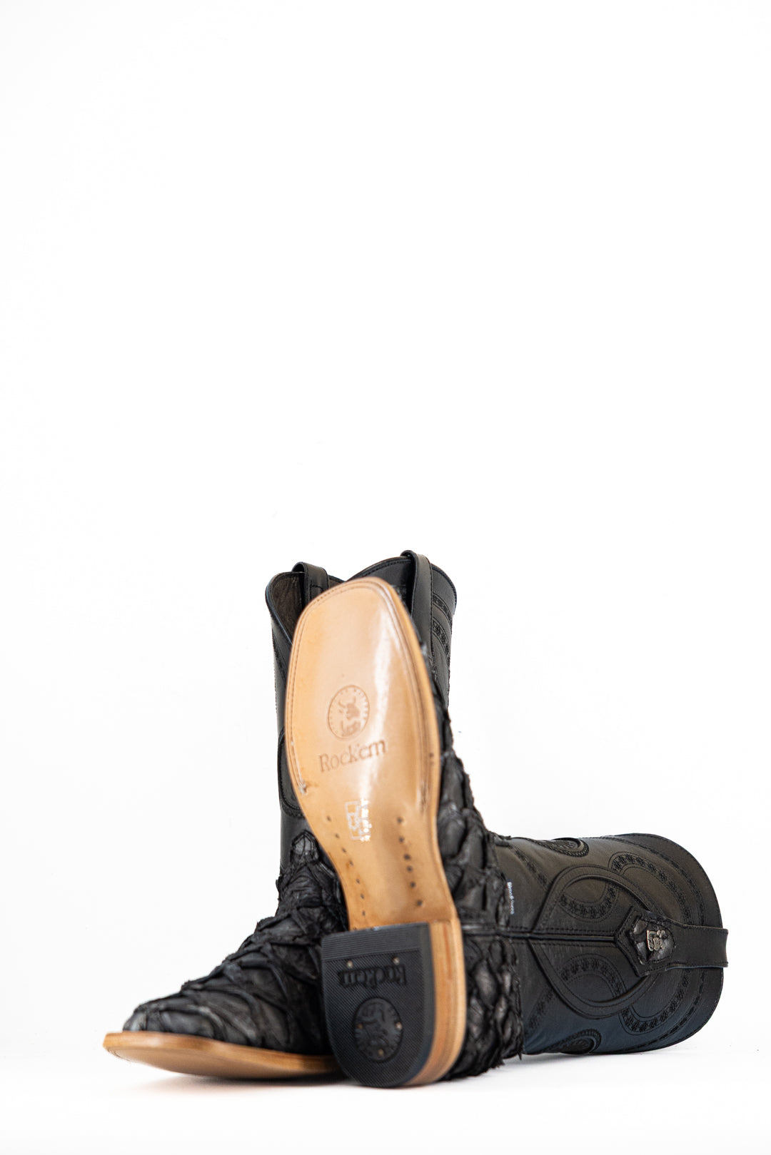 Exotic Fish Square Toe Cowboy Boot