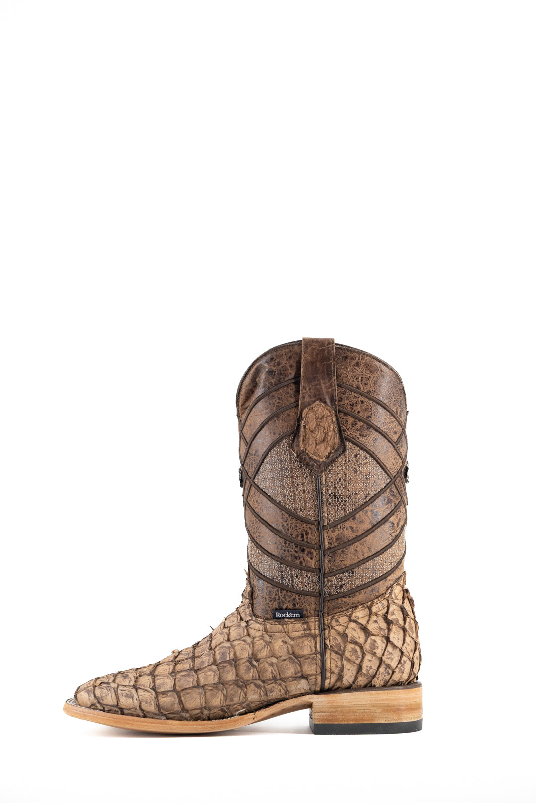 Prescott Pirarucu Exotic Square Toe Cowboy Boot