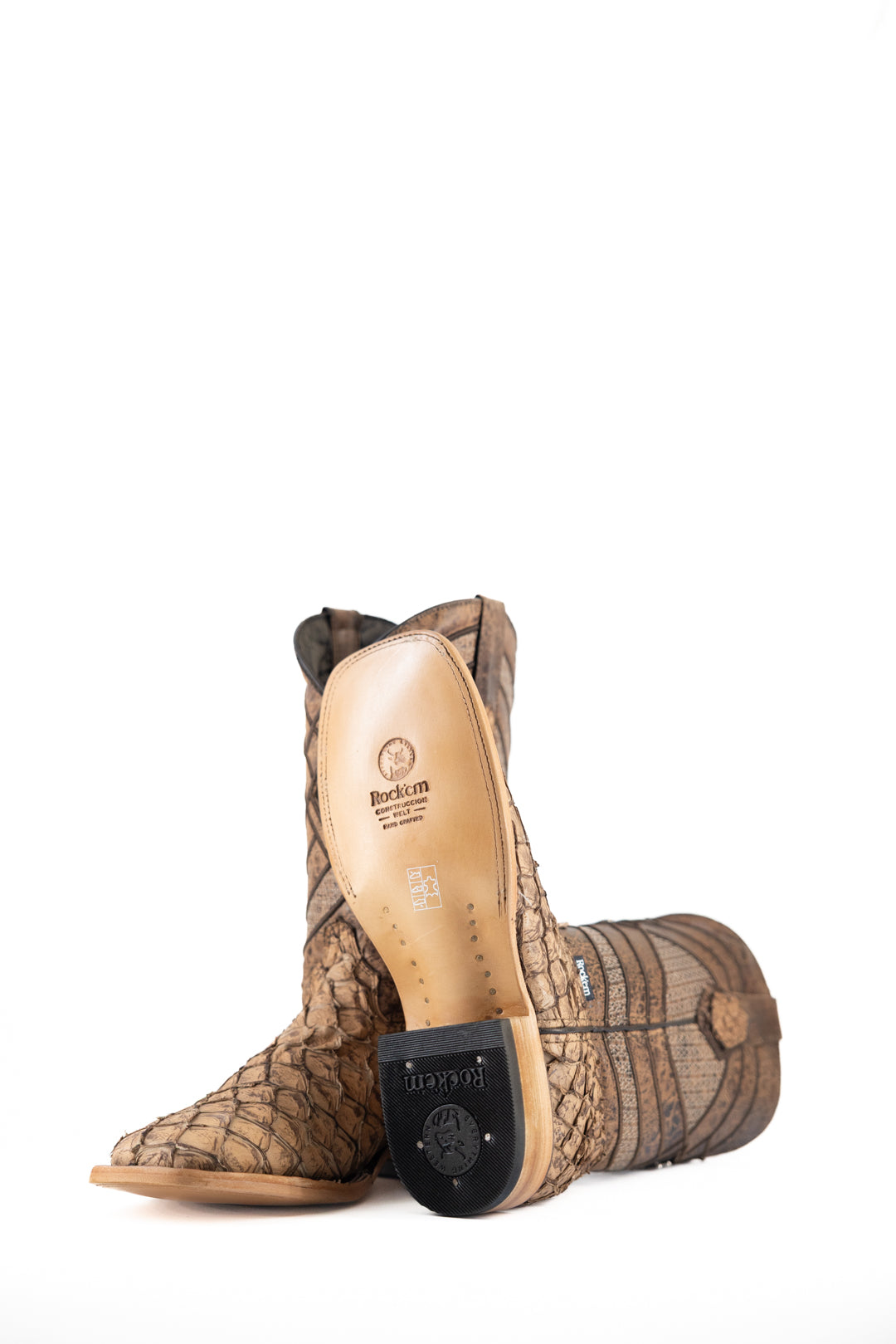 Prescott Pirarucu Exotic Square Toe Cowboy Boot