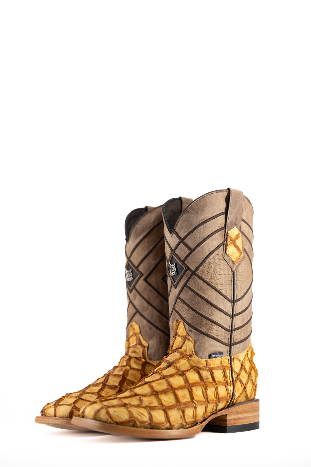 Prescott Pirarucu Exotic Square Toe Cowboy Boot