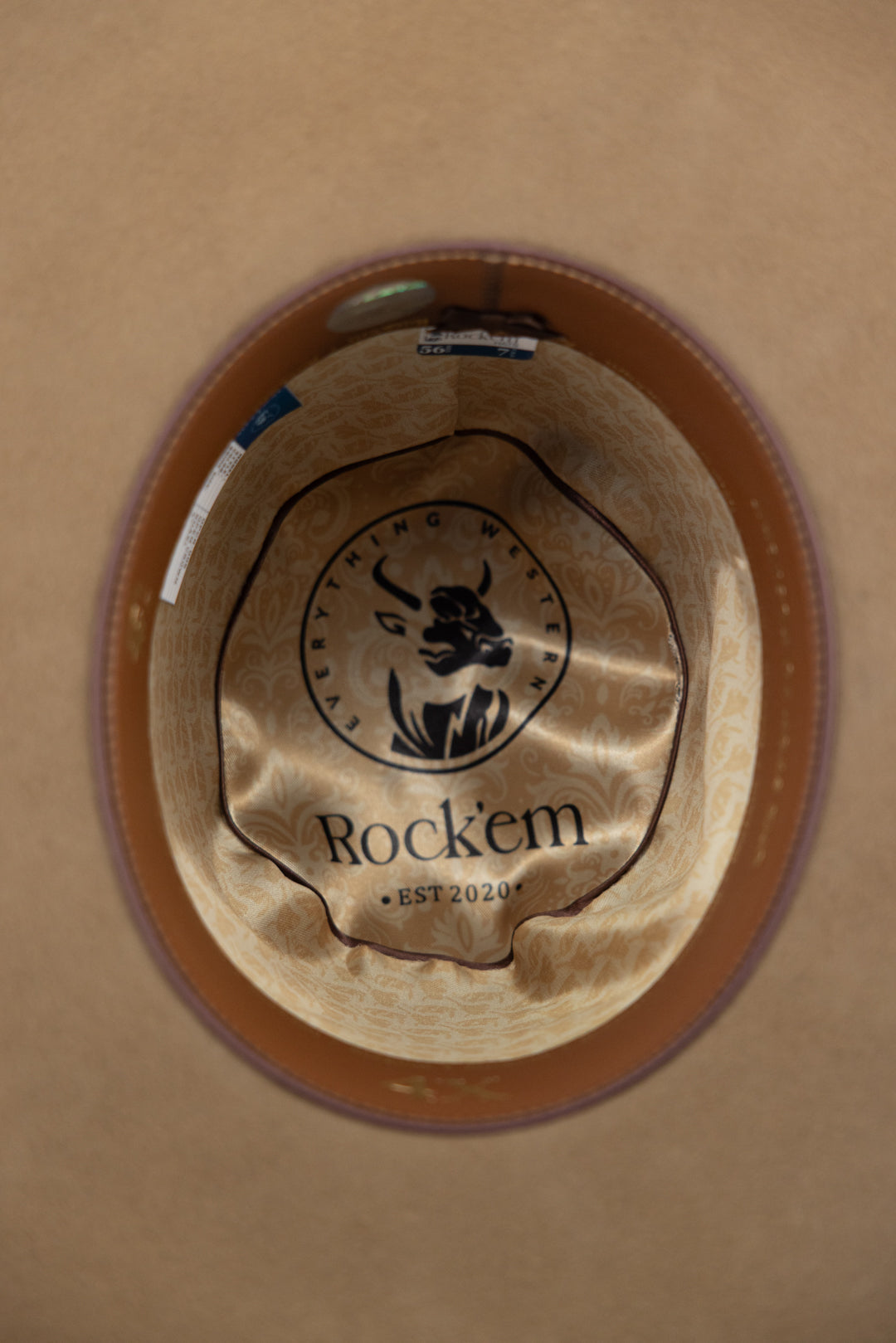 Rock'em 4X Khaki Open Crown Felt Cowboy Hat
