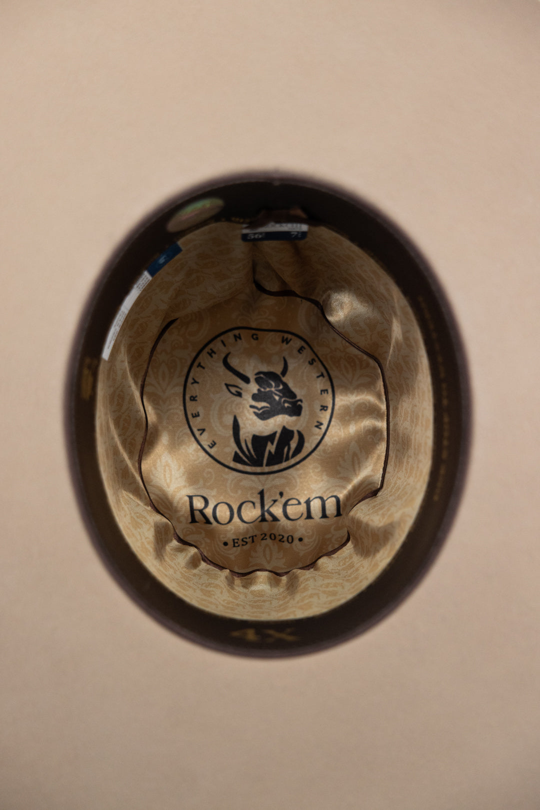 Rock'em 4X Taupe Open Crown Felt Cowboy Hat