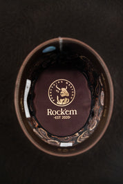 Rock'em 10X Chocolate Grizzly Fur Open Crown Felt Cowboy Hat
